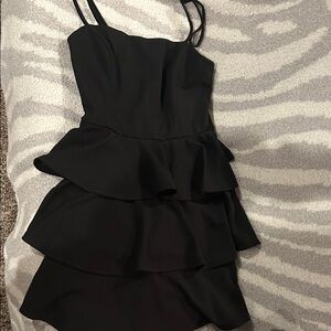 Black Tiered Ruffle Slip Dress - Women